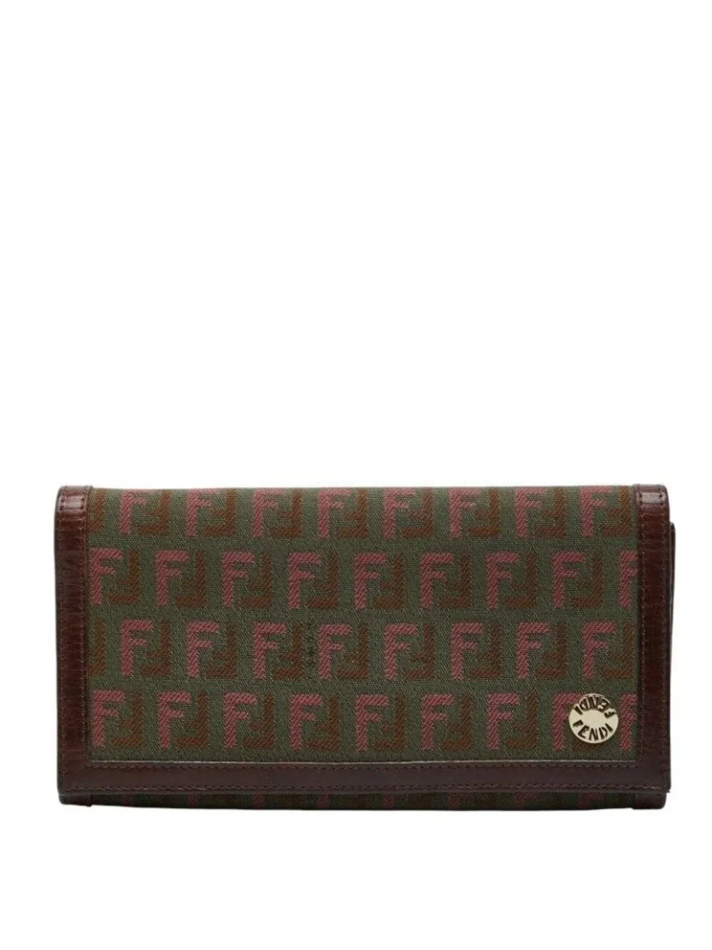 Fendi Zucca Wallet Khaki Brown Canvas Leather
